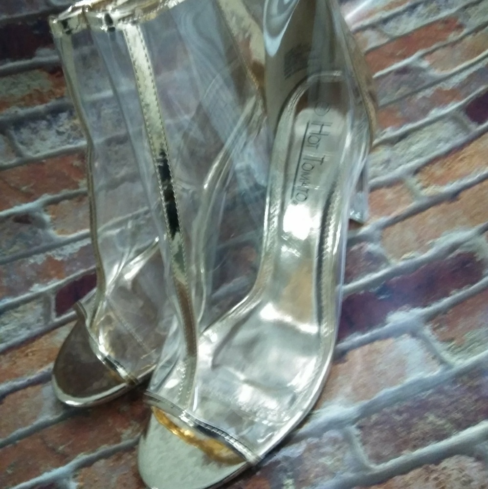 Gold Clear Bootie Size 12 - Picture 2 of 5
